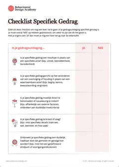 Checklist Gedragsontwerp
